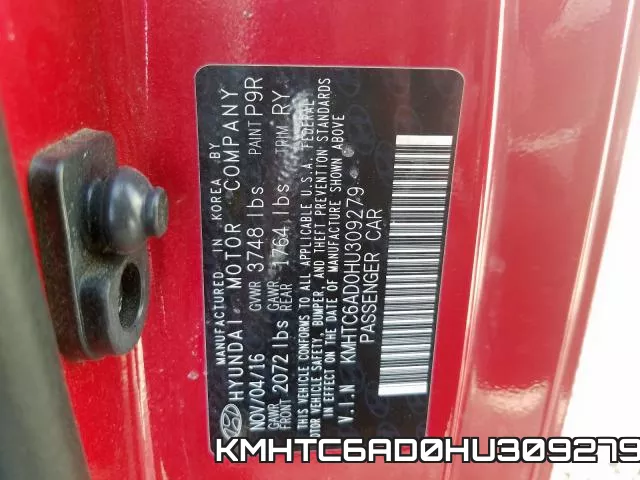 KMHTC6AD0HU309279 фото 2