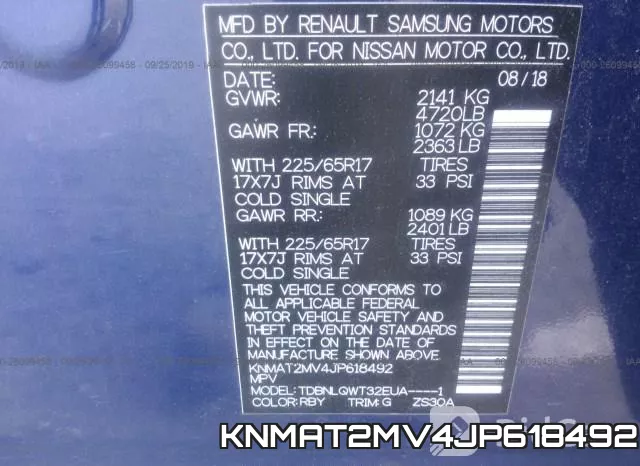 KNMAT2MV4JP618492 фото 10