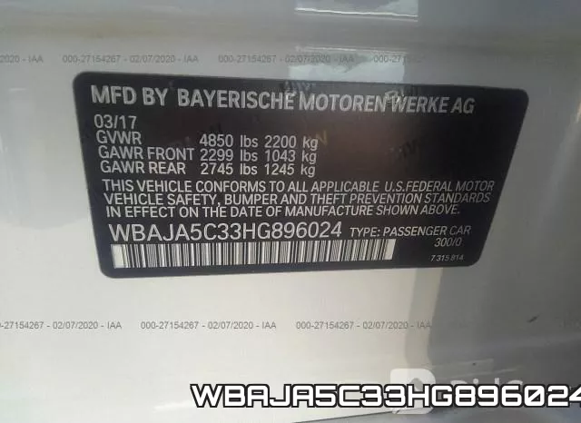 WBAJA5C33HG896024 фото 10
