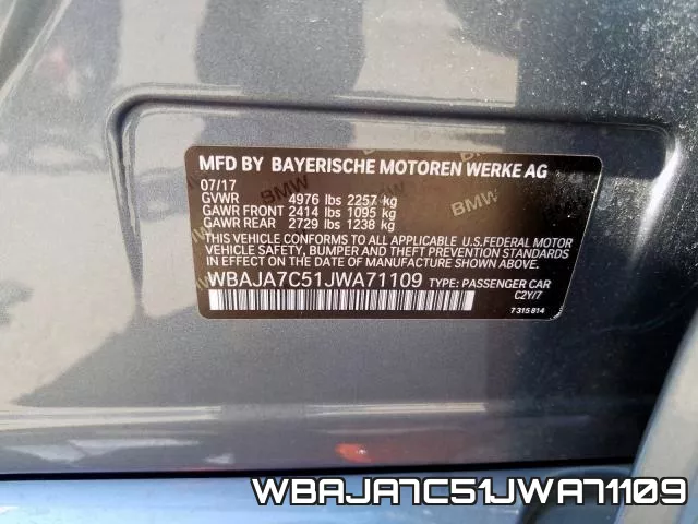 WBAJA7C51JWA71109 фото 2