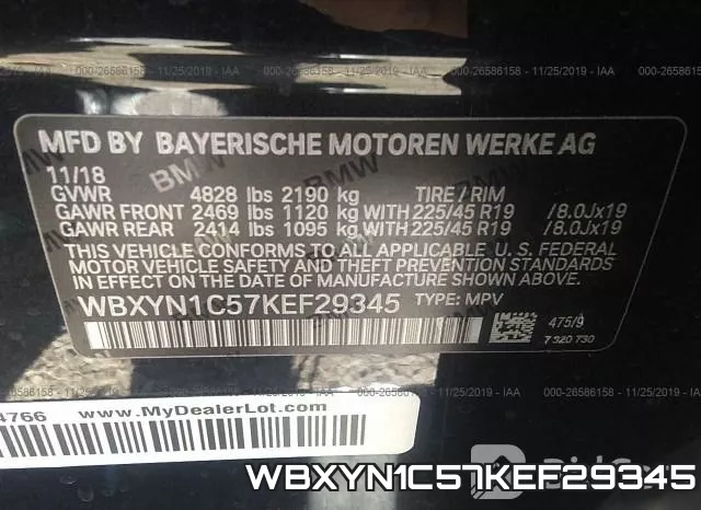 WBXYN1C57KEF29345 фото 10