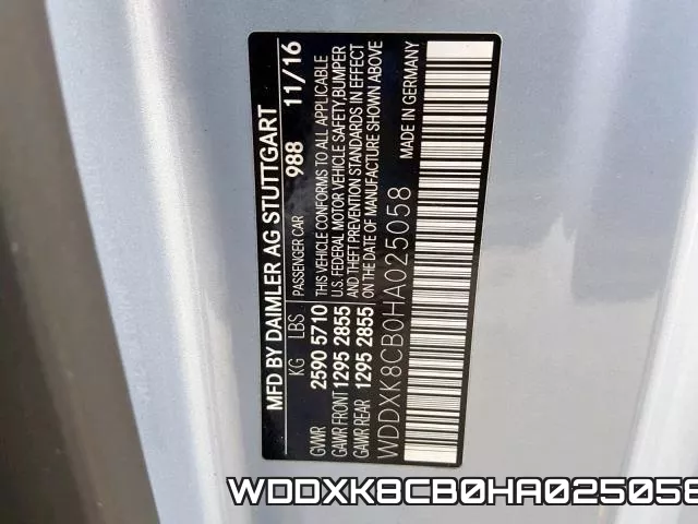 WDDXK8CB0HA025058 фото 2