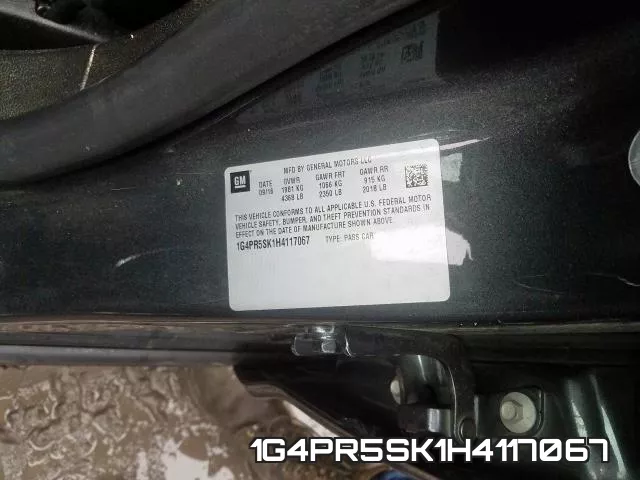 1G4PR5SK1H4117067 фото 2