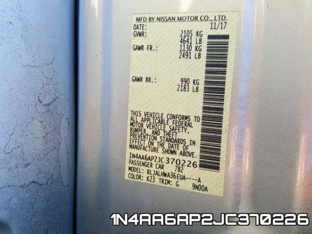 1N4AA6AP2JC370226 фото 2