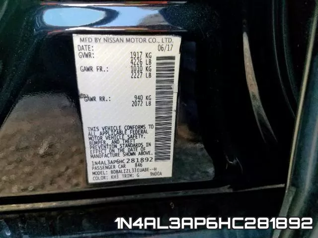 1N4AL3AP6HC281892 фото 2
