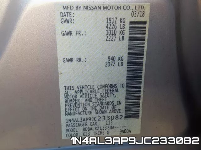 1N4AL3AP9JC233082 фото 2