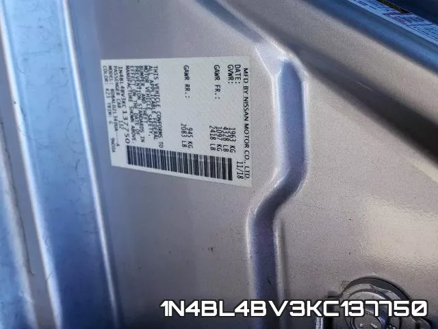 1N4BL4BV3KC137750 фото 2