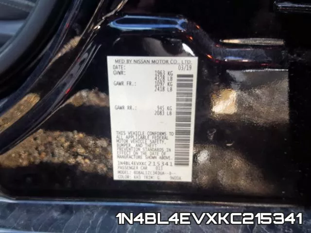 1N4BL4EVXKC215341 фото 2