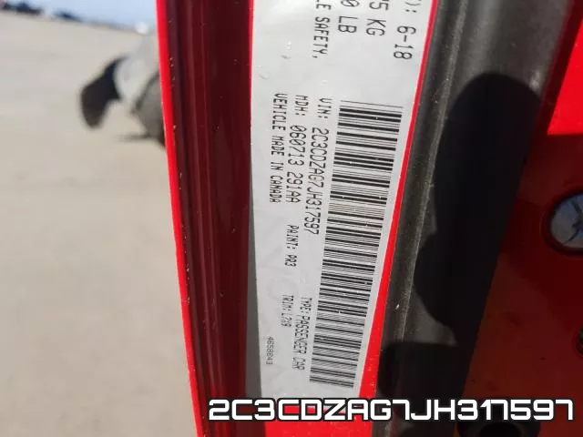 2C3CDZAG7JH317597 фото 2