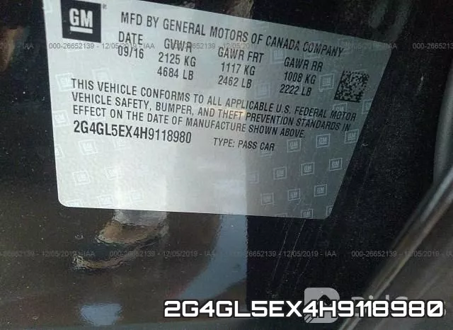 2G4GL5EX4H9118980 фото 10