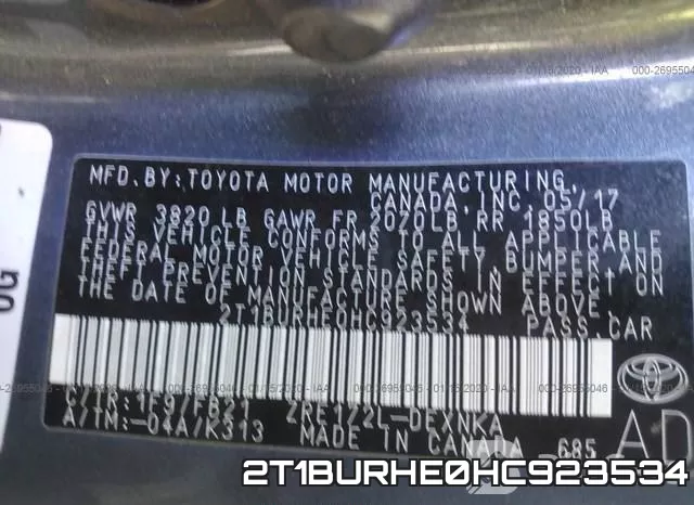 2T1BURHE0HC923534 фото 10
