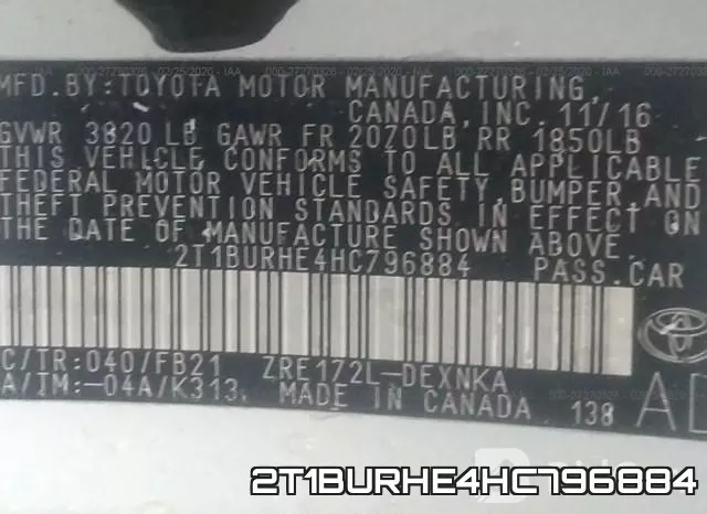 2T1BURHE4HC796884 фото 10
