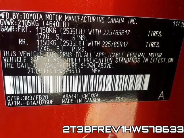 2T3BFREV1HW578633 фото 2