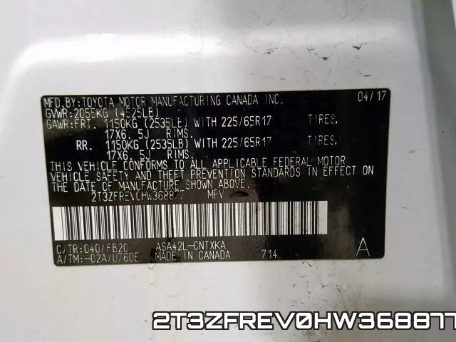 2T3ZFREV0HW368877 фото 2