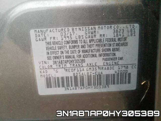 3N1AB7AP0HY305389 фото 2