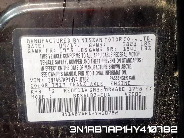 3N1AB7AP1HY410782 фото 2