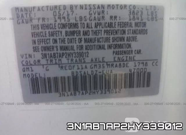 3N1AB7AP2HY339012 фото 10