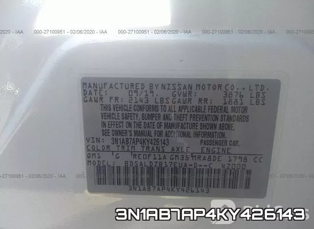 3N1AB7AP4KY426143 фото 10