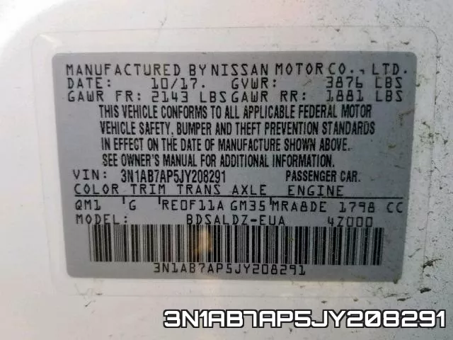 3N1AB7AP5JY208291 фото 2