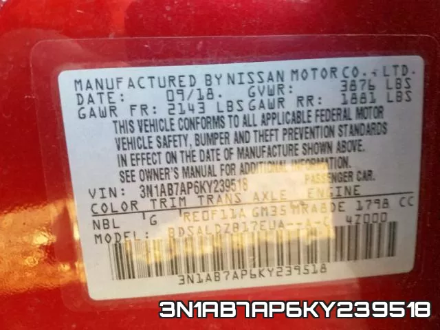 3N1AB7AP6KY239518 фото 2