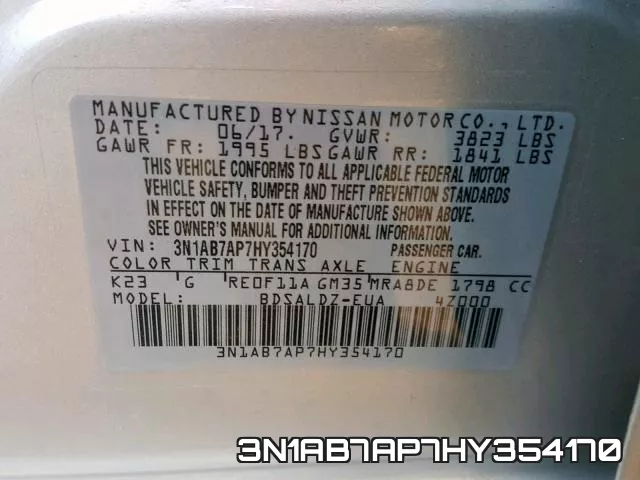 3N1AB7AP7HY354170 фото 2