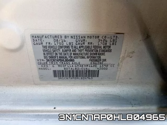 3N1CN7AP0HL804965 фото 2