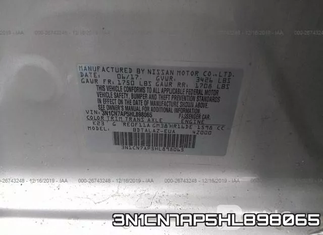 3N1CN7AP5HL898065 фото 10