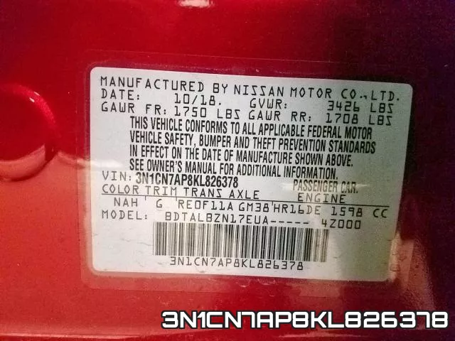 3N1CN7AP8KL826378 фото 2