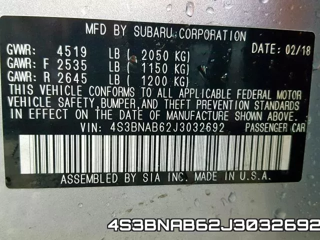 4S3BNAB62J3032692 фото 2