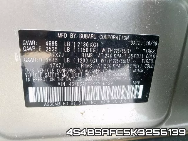 4S4BSAFC5K3256139 фото 2