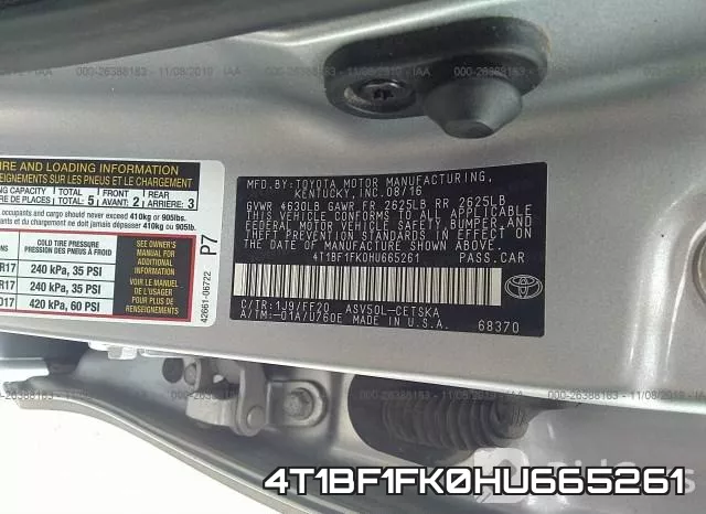 4T1BF1FK0HU665261 фото 10