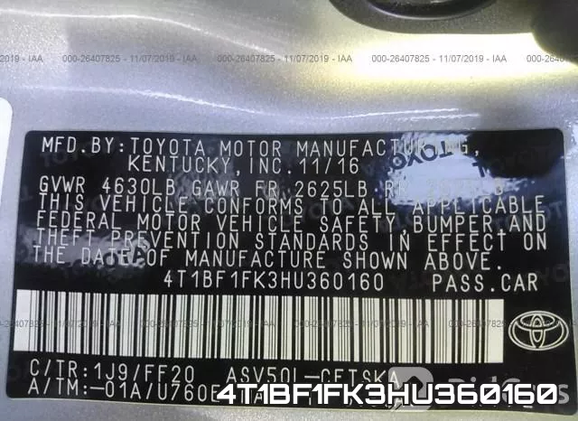 4T1BF1FK3HU360160 фото 10