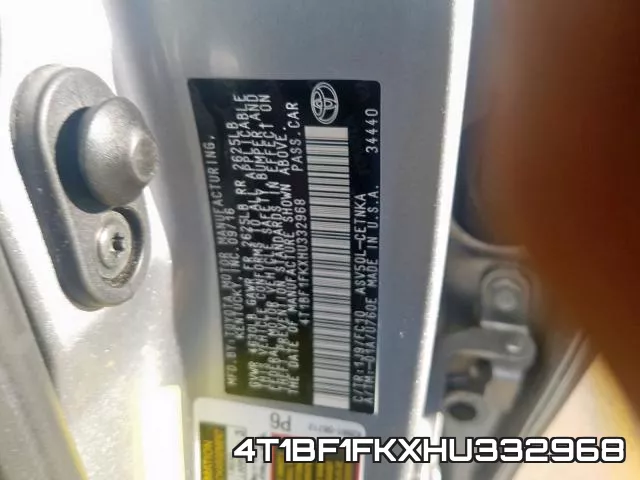 4T1BF1FKXHU332968 фото 2