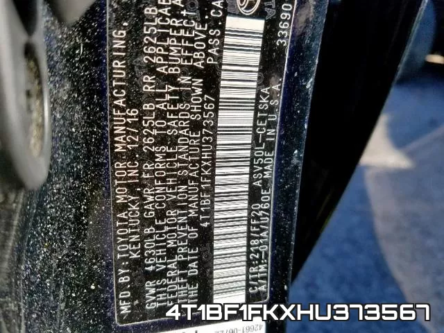 4T1BF1FKXHU373567 фото 2