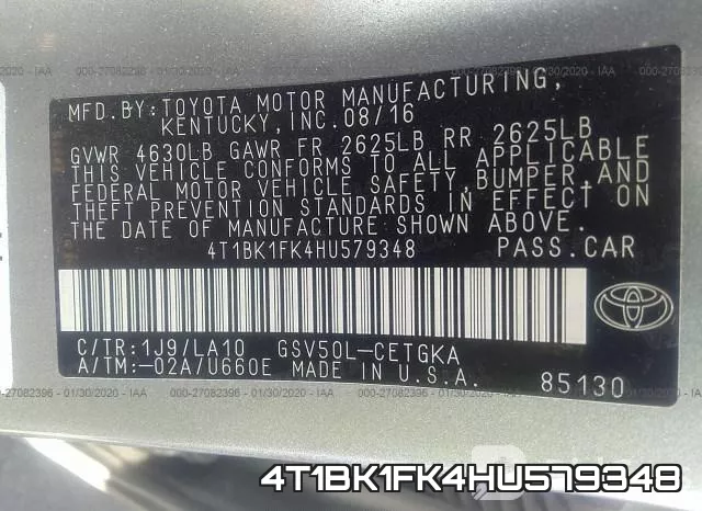 4T1BK1FK4HU579348 фото 10