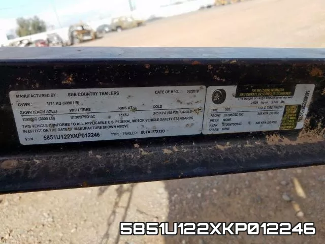 5851U122XKP012246 фото 2