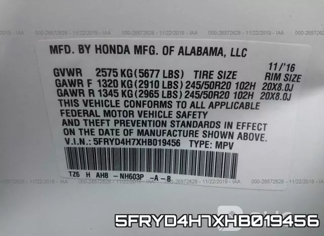 5FRYD4H7XHB019456 фото 10