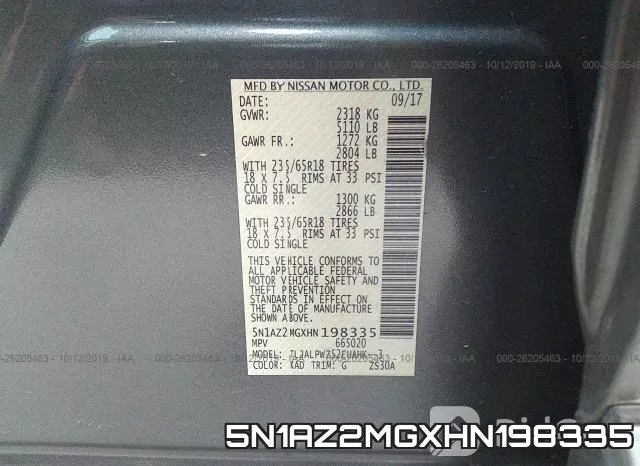 5N1AZ2MGXHN198335 фото 10