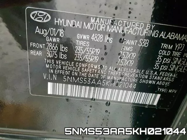 5NMS53AA5KH021044 фото 2