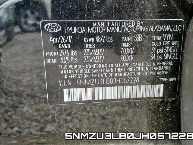 5NMZU3LB0JH057228 фото 2