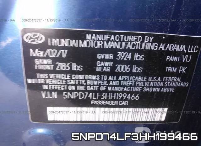 5NPD74LF3HH199466 фото 10