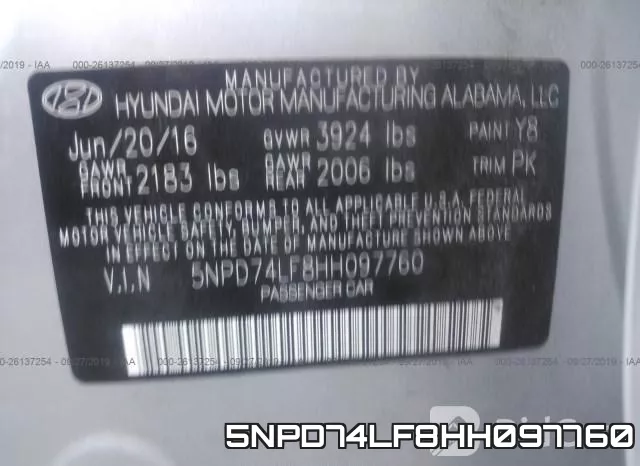 5NPD74LF8HH097760 фото 10