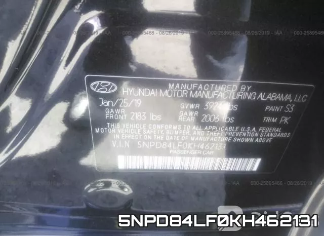 5NPD84LF0KH462131 фото 10