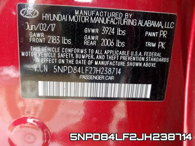 5NPD84LF2JH238714 фото 2