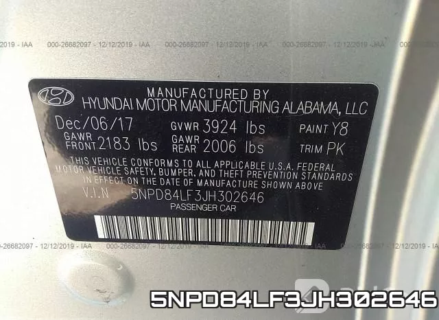 5NPD84LF3JH302646 фото 10