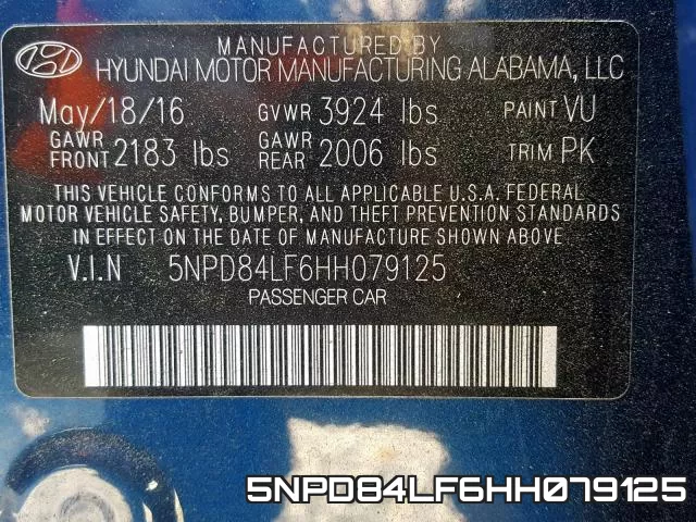 5NPD84LF6HH079125 фото 2
