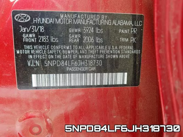 5NPD84LF6JH318730 фото 2