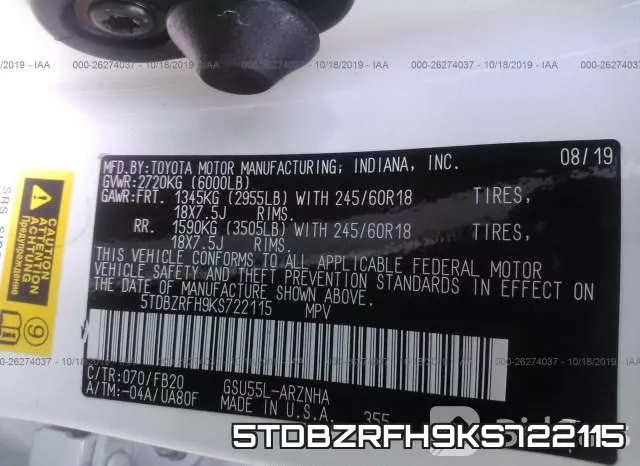 5TDBZRFH9KS722115 фото 10