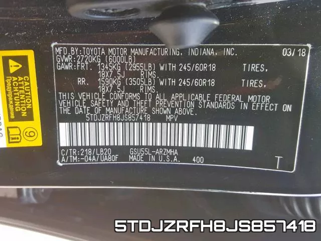 5TDJZRFH8JS857418 фото 2