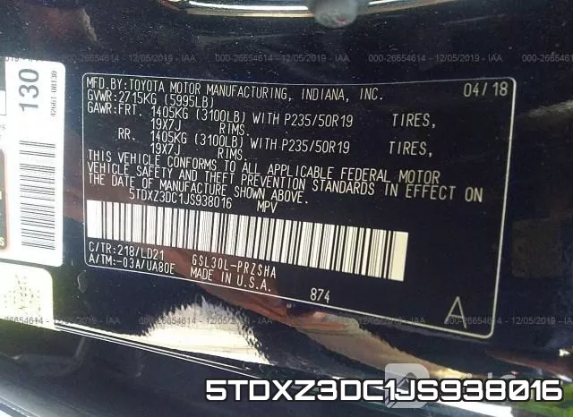 5TDXZ3DC1JS938016 фото 10